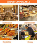Image showing various applications like restaurant, supermarket, snack bar, and home for Heavy Duty Commercial Deep Fryer Filter Cart 550W Oil Filler Machine With Pump.