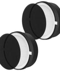 Replacement Filter For Levoit H132 Air Purifier, 3-In-1 LV-H132-RF, 2 Pack, showing black frames and white filters side view