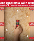 Image of Solid Magnetic Stud Finder And Level With Straight Shot Accuracy used to locate nails/screws in drywall easily.