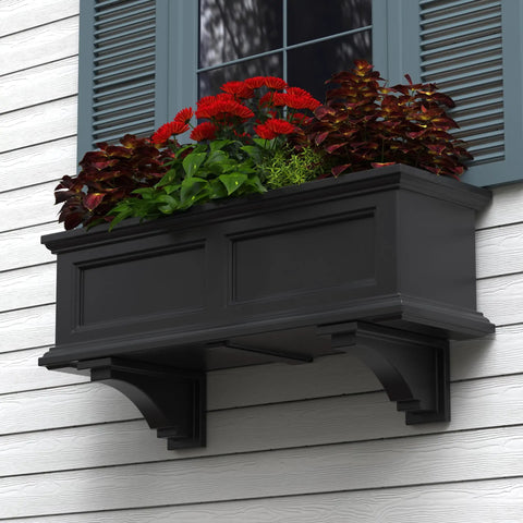 Fairfield Window Box Brackets 2-Pack Black Plastic For Cape Cod And Fairfield Models mounted under window box.
