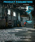 Top Shelf Cordless Electric Rivet Gun Ships With A Solid 5600mAh Battery And Bright Led Light That Hooks Up M3 To M12 Rivets And Nutserts Snappy So Your Next Build Gets Done In Record Time, showing various nozzles and specifications.