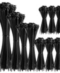 Self Locking Nylon Cable Ties 1000 Pack With Assorted 4 Inch 6 Inch 8 Inch 10 Inch 12 Inch Sizes For Multi Purpose Wire Management Black Durable