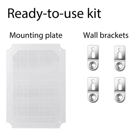 IP67 Weatherproof Junction Box Plastic Enclosure kit with mounting plate and wall brackets for outdoor electrical projects.
