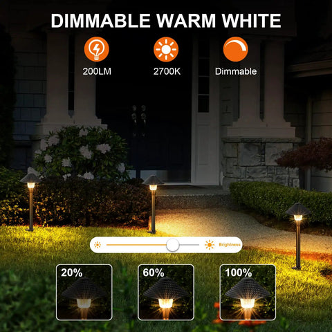Lit 200LM Smart Outdoor Pathway Lights With 12V Low Voltage And App Control illuminating garden path at night