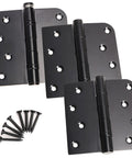 Tough As Nails Heavy Duty Black Door Hinges With Removable Pin And Zero Friction Ball Bearing Design Workhorse Hardware For Exterior Swing Doors Left Or Right Setup 4X4 with screws.