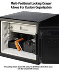 Locking Drawer Accessory With Multi Position Shelf For SFW082 And SFW123 Safes Keeps 0.8 And 1.2 Cu Ft Storage Organized