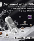 Space Saver Brass Sediment Filter 50 Micron Reusable Water Filter Anti Scale Yellow Traps Rust Mud Sand Compact Portable.