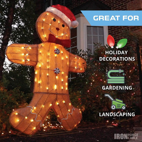 10 Ft 16 Gauge All Weather Extension Cord Built To Survive Subzero Chill Without Getting Hard As A Rock decoration on gingerbread man.