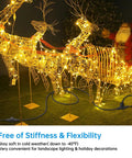 Heavy Duty 30 Foot Extension Cord With Six Weatherproof Sockets used for lighting holiday decorations with illuminated reindeer and Santa.