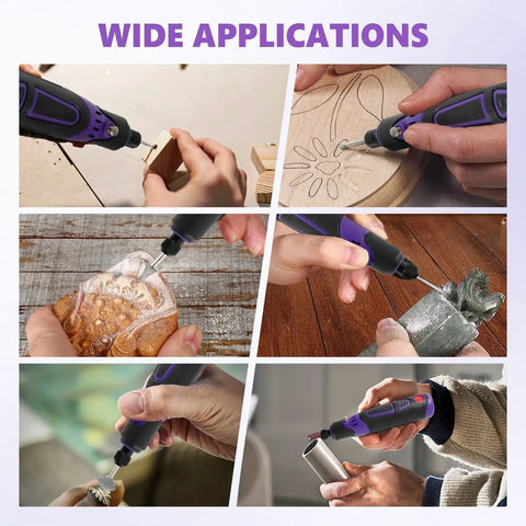 Tough As Nails Multi Speed Mini Electric Angle Grinder With 82 Piece Bit Set for various crafting applications on wood and metal.