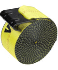 Beefy Heavy Duty Tie Down Straps 4 In By 30 Ft With Flat Hooks 18,000 Lbs Break Strength WLL 6,000 Lbs 10 Pack Cargo Straps Yellow