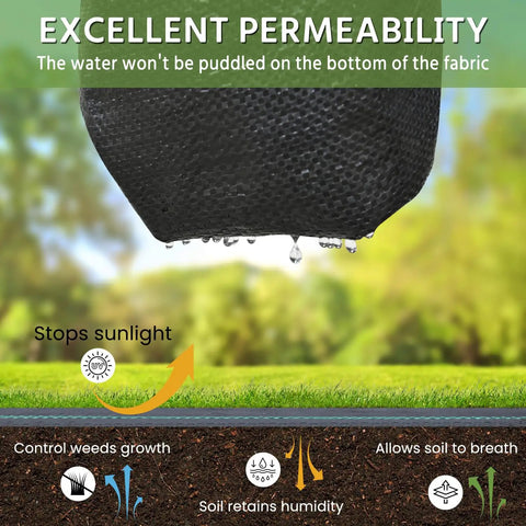 Heavy Duty Weed Barrier Fabric For Gardens And Driveways 3 By 300 Feet Landscape Fabric 3.2 Oz Opaque Polypropylene Ground Cover Blocker