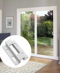 Universal Sliding Door Keeper And Hook Latch Replacement For Pella And Micron 1200 Series Extruded Aluminum Door Latch Kit With Four Mounting Screws White Finish Compatible With Viking And Similar Sliding Doors.