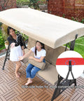 Waterproof Outdoor Swing Canopy Replacement For 2 To 3 Seater Universal Patio Cover Khaki 79x49 Inches in garden setting