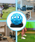 Smart Ball Golf Training Aid For Swing Practice And Posture Stop Chicken Wings Build Muscle Memory Easy Beginner Friendly Swing Trainer Ball With Wrist Strap For Precise Consistent Hits, blue and black in various practice settings