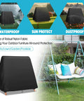 Waterproof A Frame Swing Cover For 72 Inch Porch Swings Glider Hammocks Windproof With Drawstring Buckles, outdoor setup