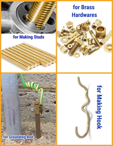 DIY Friendly Brass Rods One Eighth Inch Diameter And Twelve Inch Length Set Of Ten For Craft Projects shown in various uses
