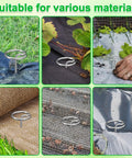 Beefy G Shaped 8 Gauge Thickened Galvanized Landscape Staples 120 Pack 6 Inch Ground Cover Pins Rust Resistant For Weed Barrier Erosion Control And Lawn Landscaping Projects used in various materials.