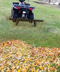 ATV towing 60 Inch Tow Behind Lawn Dethatcher with 24 Spring Steel Tines for pine needle and straw raking