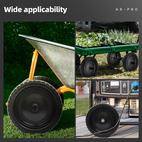Two Pack 13 Inch Flat Free Tire And Wheel Set on garden wagon, hand truck, and utility cart