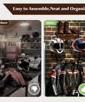Heavy Duty Wooden Wall Mount Rack Features Dual Safety Hooks To Securely Hang Two Helmets Or Hats While Keeping Your Garage Neat And Serving As A Slick Wall Organizer.