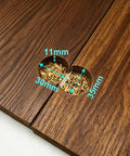 Four Pack Heavy Duty Concealed Hinges Sleek Flush Mount Setup cutouts in wood showing hinge dimensions for installation.