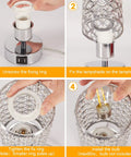 Installation steps of Lit Crystal Table Lamp Set With Dual USB Ports, Touch Control, 3 Way Dimmable Nightstand Lamps.