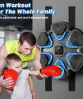Father and son using Dope Music Boxing Machine With Bluetooth Punching Trainer For Home Gym Wall Mounted LED Target 9 Speed Modes