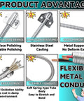 Product advantages of Door Flex Conduit 16 Inch Flexible Electrical Conduit For Wire Protection And Video Line Lock Easy Install