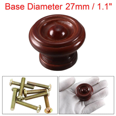 Kick Back Your Cabinet With Rock Solid Wooden Drawer Pulls Single Hole 37X25mm Red Brown Wood Hardware Quick Setup M4 Screws for dressers.