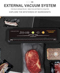 Powerful Compact Vacuum Sealer With One Touch Auto Seal sealing various meats in vacuum bags