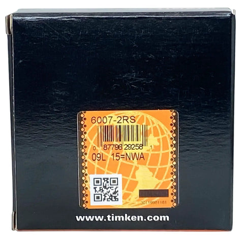 Top Shelf 2 Pack 6007 2Rs Deep Groove Ball Bearings packaging box with barcode and label details.