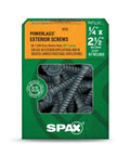 Badass Quarter Inch By Two Point Five Structural Lag Screws Grade 5 Heavy Duty Fasteners With Integrated Washer Head High Corrosion Resistant Coating 50 Piece Pack in green packaging.