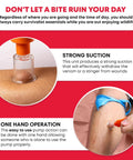 Portable First Aid Snake Bite Venom Extractor Kit Latex Free Compact Outdoor Emergency Tool for Camping Hiking and Travel with Strong Suction Grab and Go Ready in use on skin
