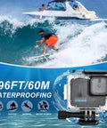 Surfer captured using Waterproof Case For Hero 4K Action Camera With 196FT 60M Underwater Depth, Durable Dive Housing Plus Accessories.