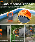 Beast Submersible Sump Pump One Half HP Utility Water Pump for Pool Draining Hot Tub and Basement Handles Solids Up to Three Eighths Inch