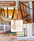 Heavy Duty 3 Inch Newel Post Mounting Kit With Solid L Bracket Fasteners Maple Wood Skirt Trim Deck Railing Hardware showcased in various applications.