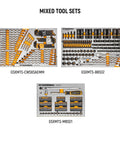 Mixed tool sets in foam trays from 1024 Piece Master Mechanics Tool Set With Premium Modular Foam Trays And GSX Mobile Tool Storage Built For Pros And Serious DIYers Includes Drive Tools Sockets Ratchets Wrenches Pliers Screwdrivers Bolt Biter Extractors