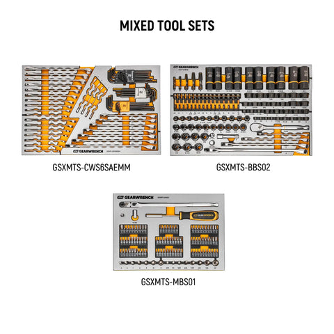 Mixed tool sets in foam trays from 1024 Piece Master Mechanics Tool Set With Premium Modular Foam Trays And GSX Mobile Tool Storage Built For Pros And Serious DIYers Includes Drive Tools Sockets Ratchets Wrenches Pliers Screwdrivers Bolt Biter Extractors