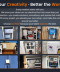Collage of various outdoor electrical installations featuring the Waterproof Junction Box IP67 Outdoor Plastic Electrical Enclosure.