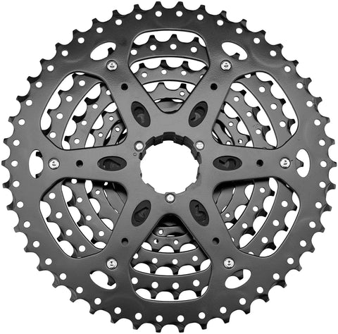 Advent 9 Speed Cassette 11 To 46T With Hardened Steel Cogs For E Bike Use Built To Shred Hills And Tear Up Trails visible front angle