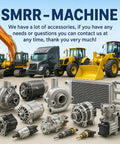Heavy duty accessories for SMRR machine including pumps and alternators, suitable for various construction equipment.
