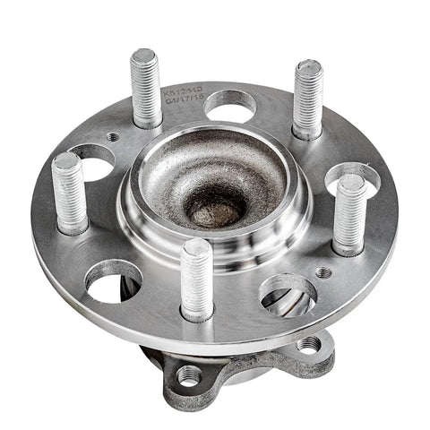 Dual Rear Wheel Bearing Hub Assembly Kit For 2008 2010 Hyundai Elantra Non Abs Setup With 5 Lug 4 Bolt Flange Mounting front view of hub assembly