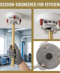 Heavy Duty Aluminum Smoke Sensor Removal Tool Ladder Free Ceiling Install Kit for No Sweat Detector Swaps and Fire Alarm Upkeep, operation view