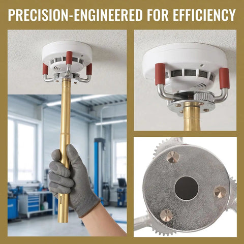 Slick High Ceiling Smoke Sensor Removal Tool Featuring A Tight Aluminum Alloy Claw, designed for effortless alarm extraction.