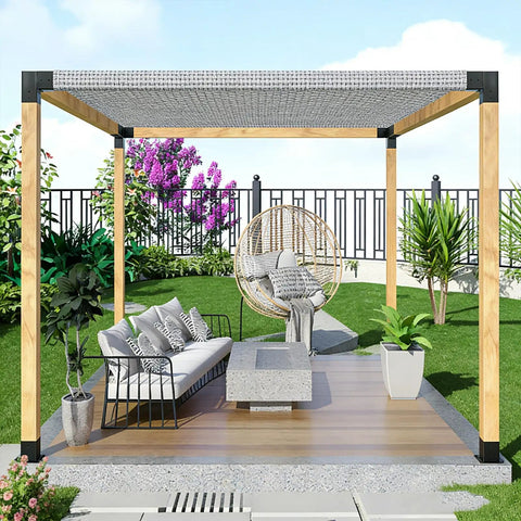 Heavy Duty Pergola Bracket Kit For DIY Gazebo, 3 Way Corner Brackets, Patio And Backyard Outdoor Hardware, Durable Steel Support, Weatherproof Design With Sloped Roof Drainage, Easy Install Gazebo Bracket Set