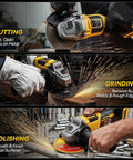 Tough As Nails Cordless Angle Grinder Compatible With 20V Batteries For Aggressive Metal Cutting And Slick Grinding Heavy Duty Power Tool Job Site Beast Tool Only Ready in action cutting, grinding, and polishing metal.