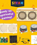 Bluetooth Speaker Kit For Kids And Teens, Kid Friendly Hands On STEM Project That Teaches How Speakers Work, Wooden Build