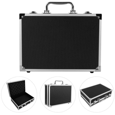 Lockable Aluminum Alloy Toolbox With Ergonomic Handle Rock Solid Portable Storage Case For Mechanics And Builders Multi Purpose Workgear front view with handle
