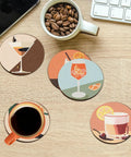 8 Piece Dope Cocktail Diamond Painting Coaster Set With Holder For Drinks And Coffee Table, DIY Gem Art Coasters Kit.